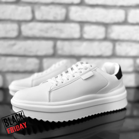 Adidasi barbati casual alb cu negru 069