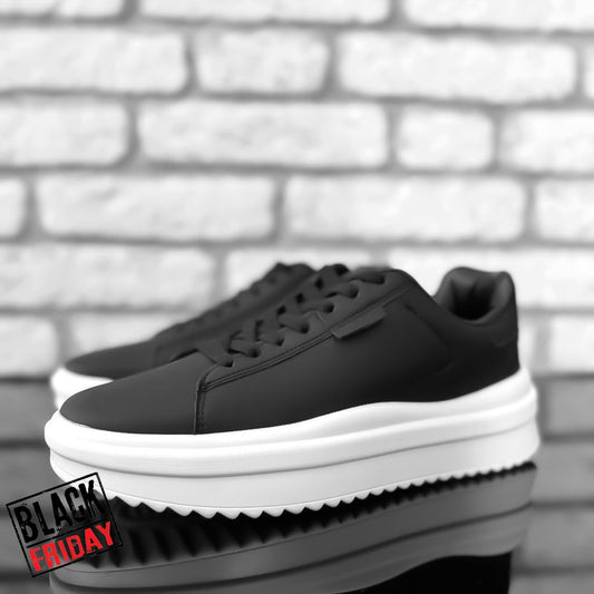 Adidasi barbati casual negru cu alb 069