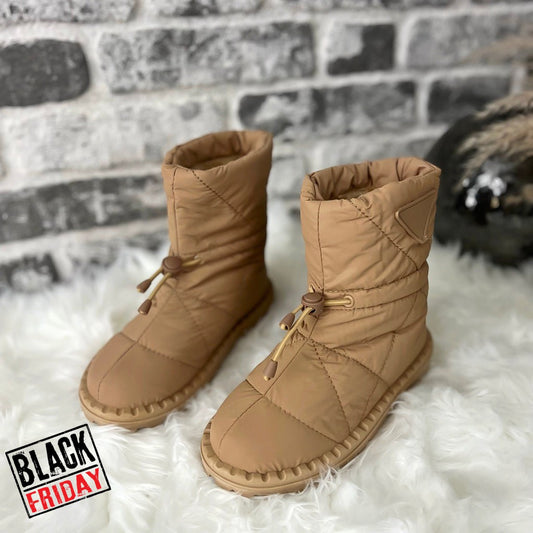 Ghete dama imblanite camel 100