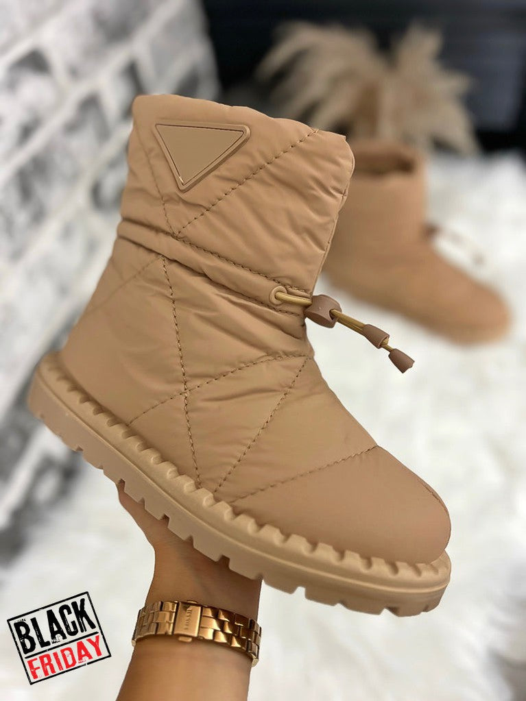 Ghete dama imblanite camel 100