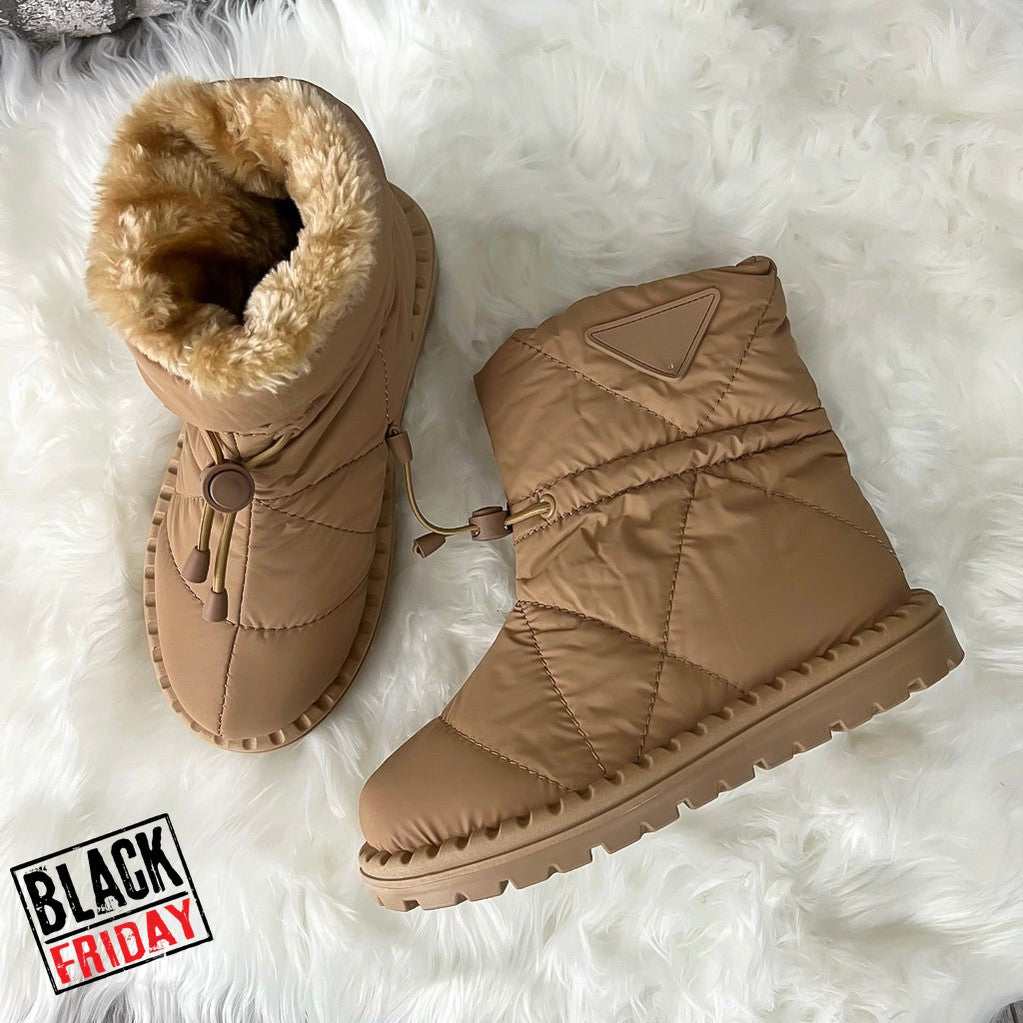 Ghete dama imblanite camel 100