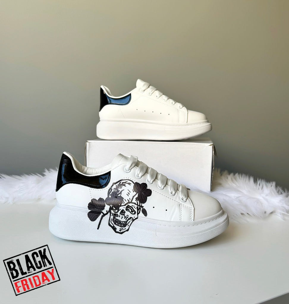 Adidasi dama casual alb cu negru FCL705 T6-1