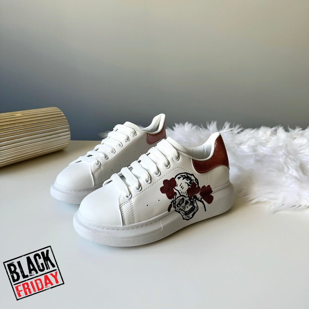 Adidasi dama casual alb cu roz FCL705 T6-1
