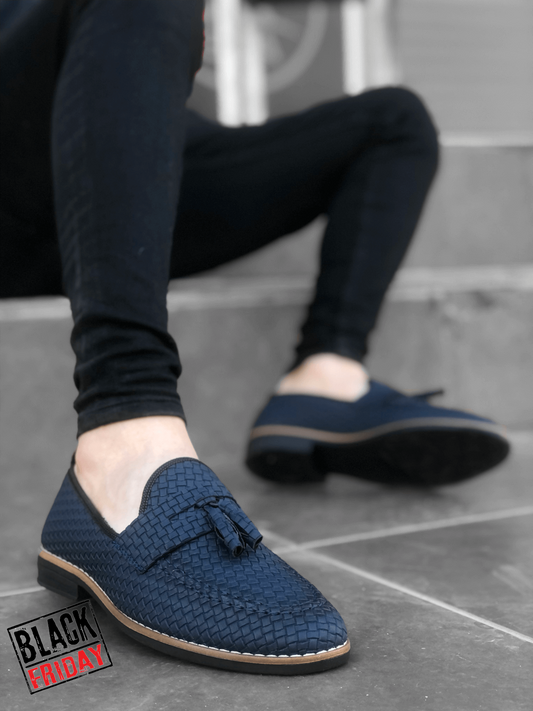 Mocasini barbati albastri 12218