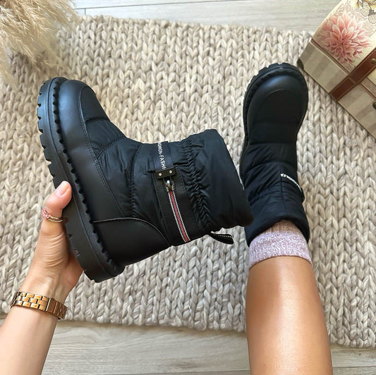 Ghete dama, imblanite, negre, b709