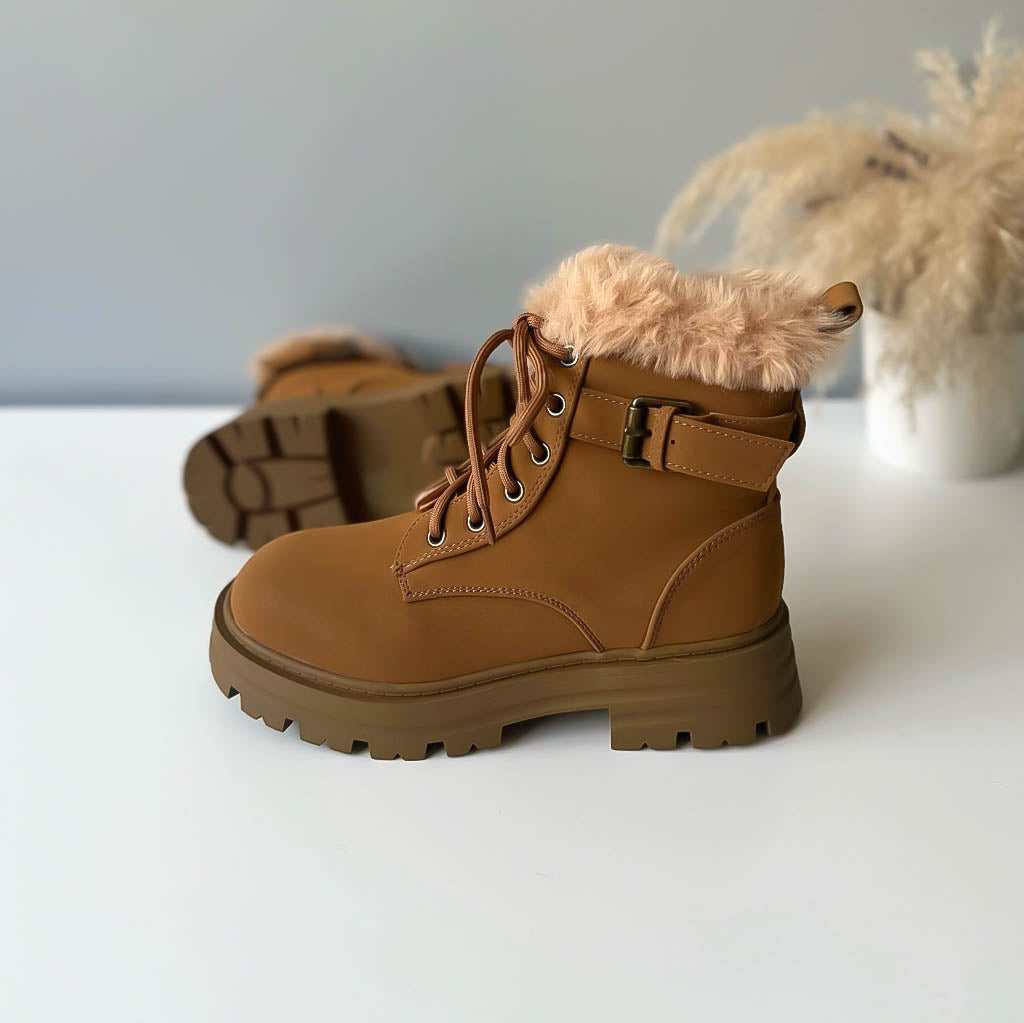 Ghete dama imblanite, piele ecologica,camel 302