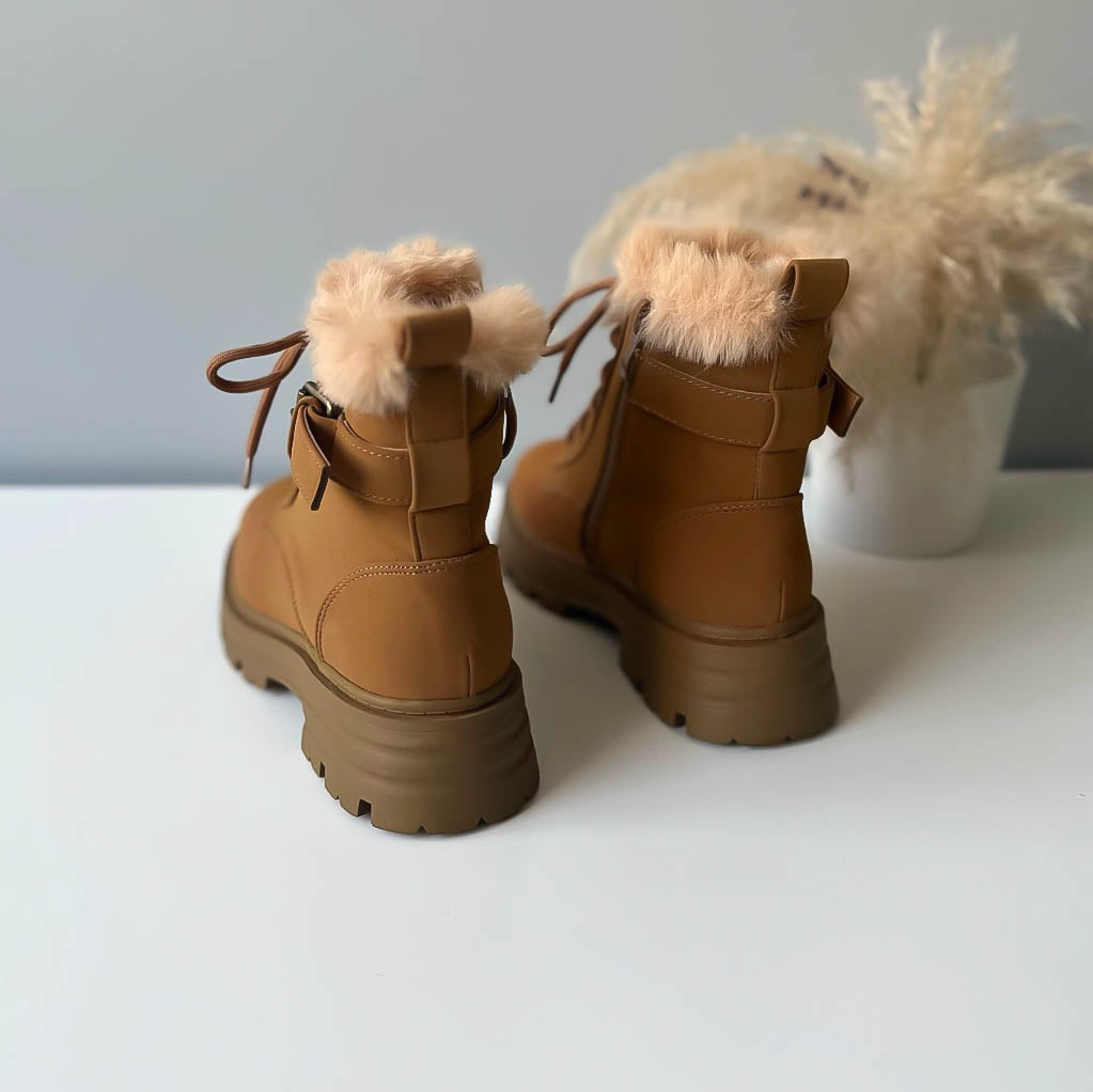 Ghete dama imblanite, piele ecologica,camel 302