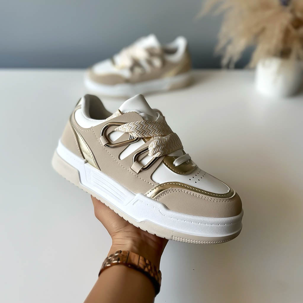 Adidasi dama casual bej 6455 N8-4