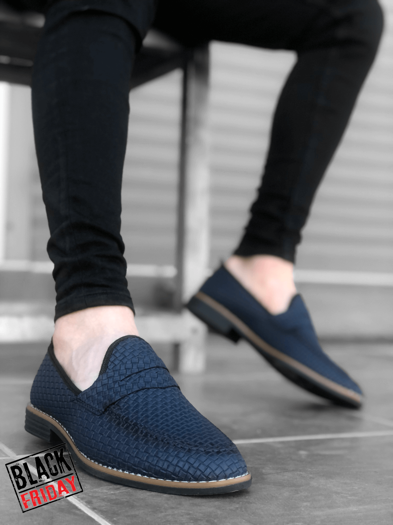 Mocasini barbati albastri 12219