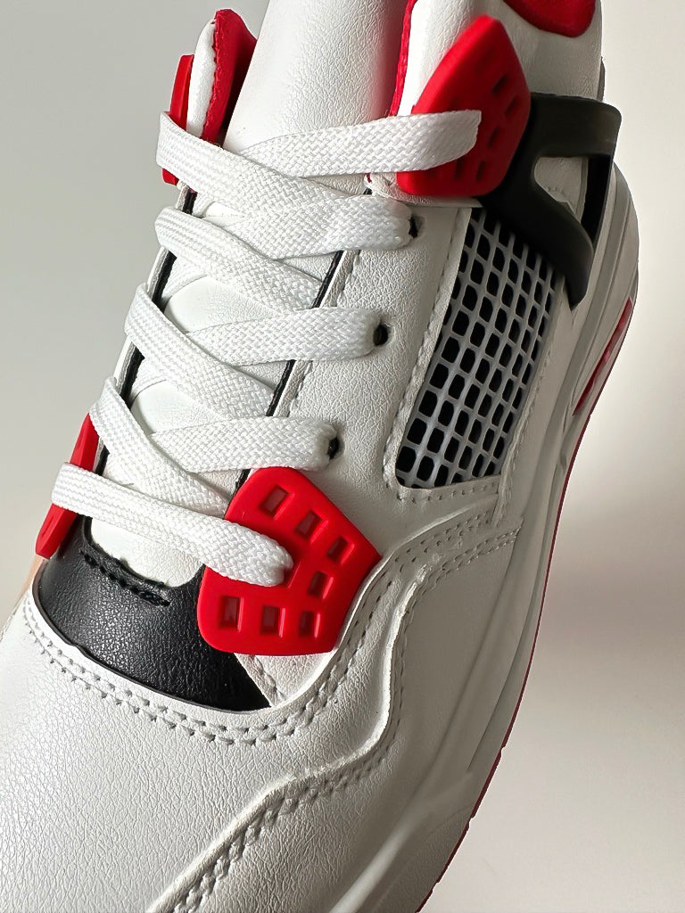 Adidasi dama casual albi cu rosu 719
