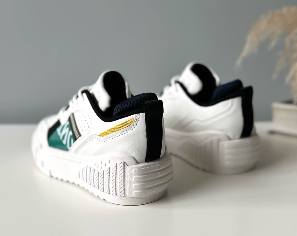 Adidasi dama casual albi cu verde A93