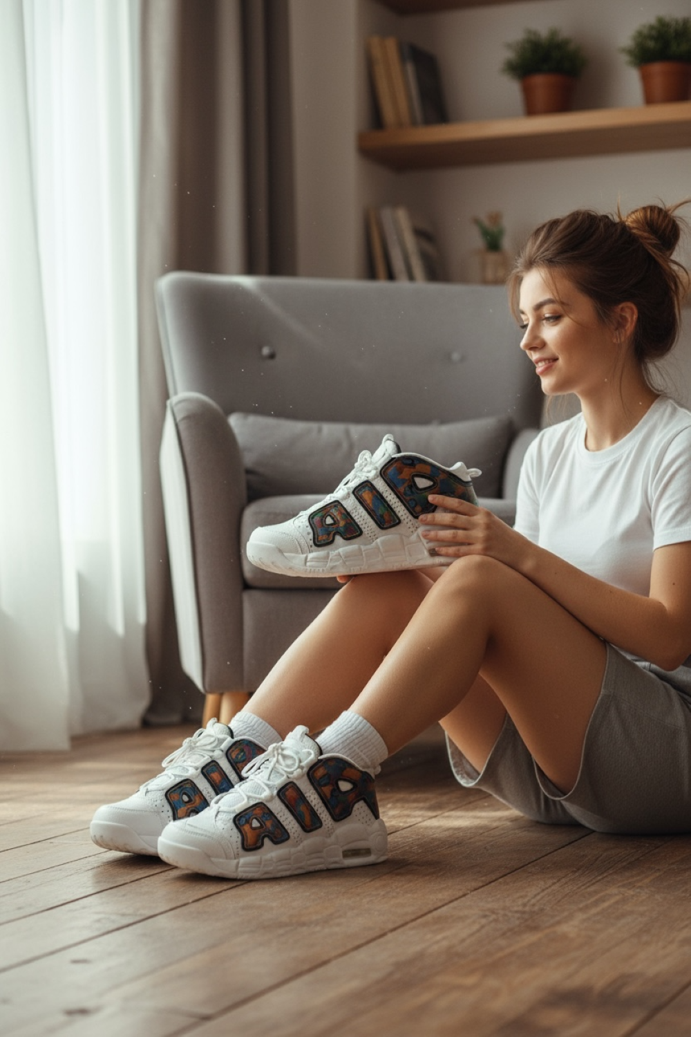 Adidasi dama casual albi , inalti, AIR20