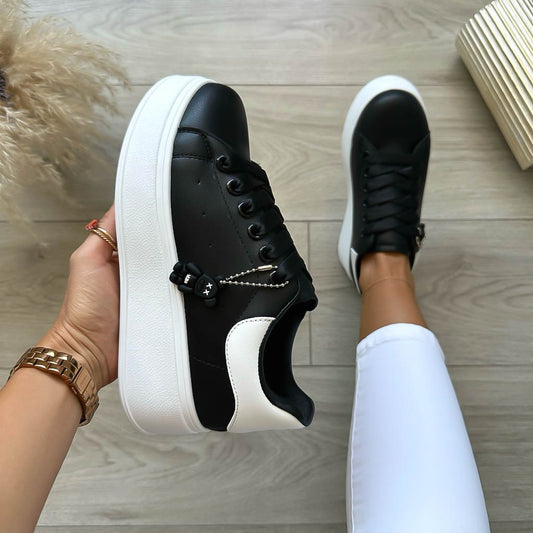 Adidasi dama casual negri, talpa inalta, B1025 T5-2