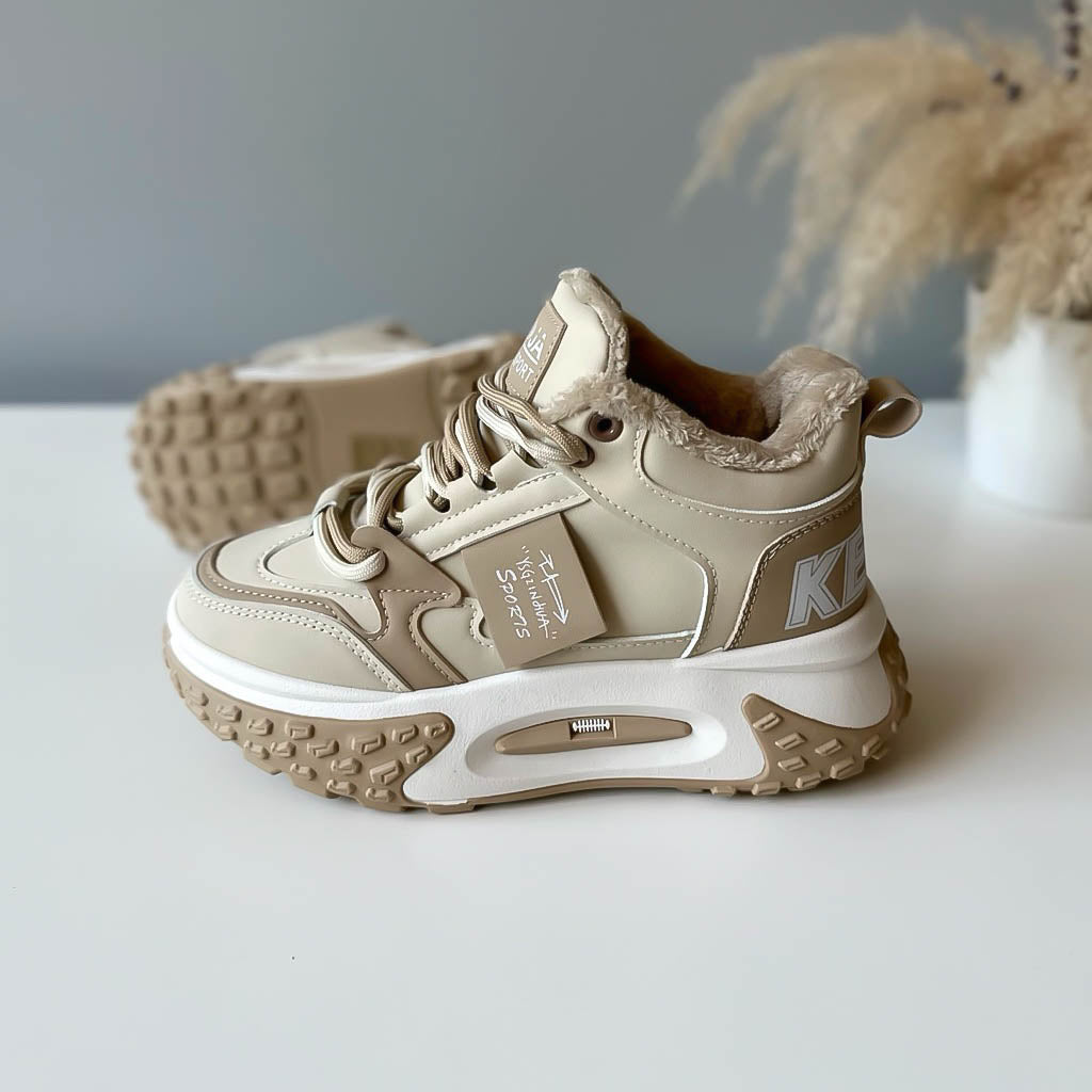 Ghete dama imblanite, piele ecologica,bej B21 A30-3