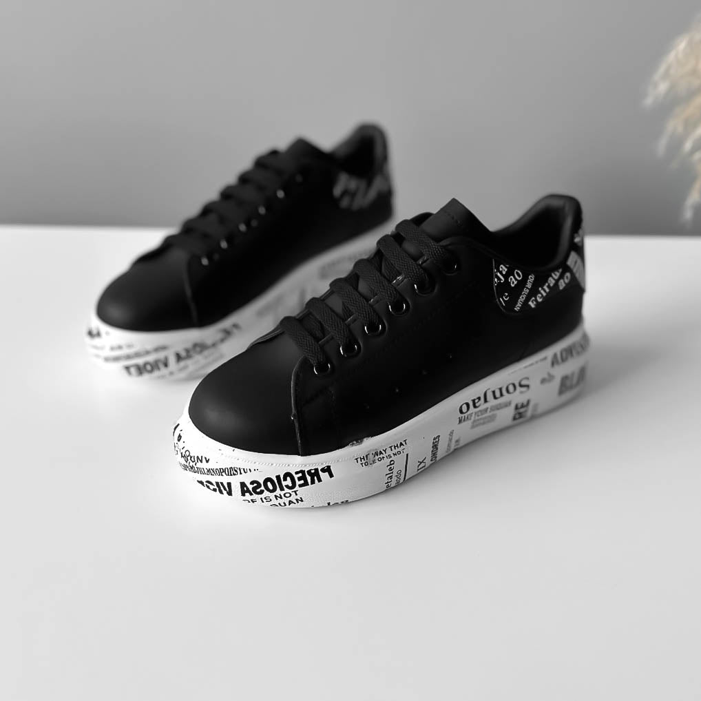 Adidasi dama casual negri cu alb B3623 N13-3