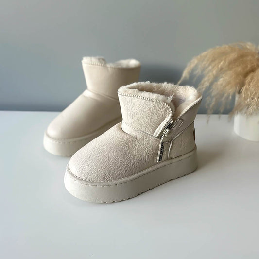 Ghete dama, imblanite, bej, B717 T14-3