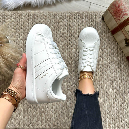 Adidasi dama casual albi, BL562 T7-3