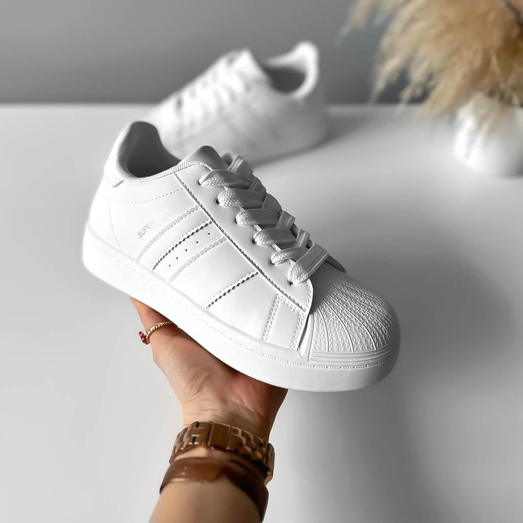Adidasi dama casual albi, BL562 T7-3