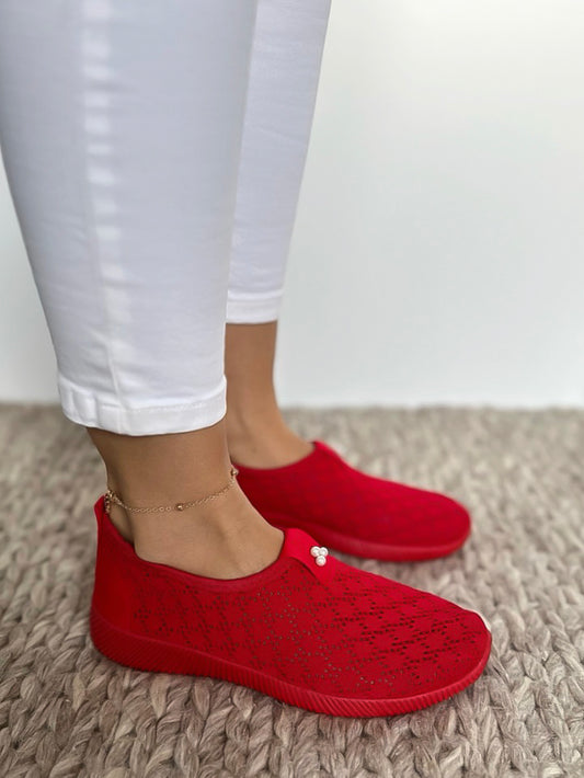 Espadrile dama casual rosii CL08 A11-3