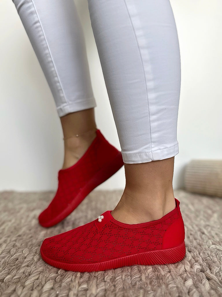 Espadrile dama casual rosii CL08 A11-3