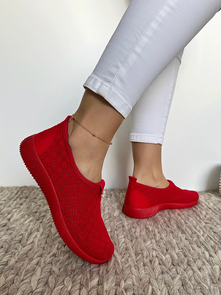 Espadrile dama casual rosii CL08 A11-3