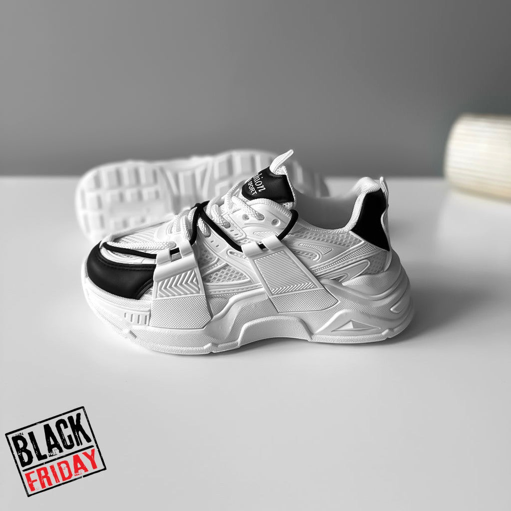 Adidasi dama casual albi cu negru CL2401 T5-4