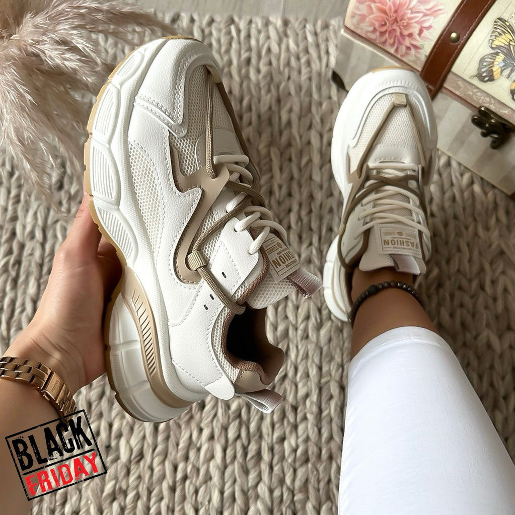 Adidasi dama casual cu talpa inalta maro CL2405 N7-3