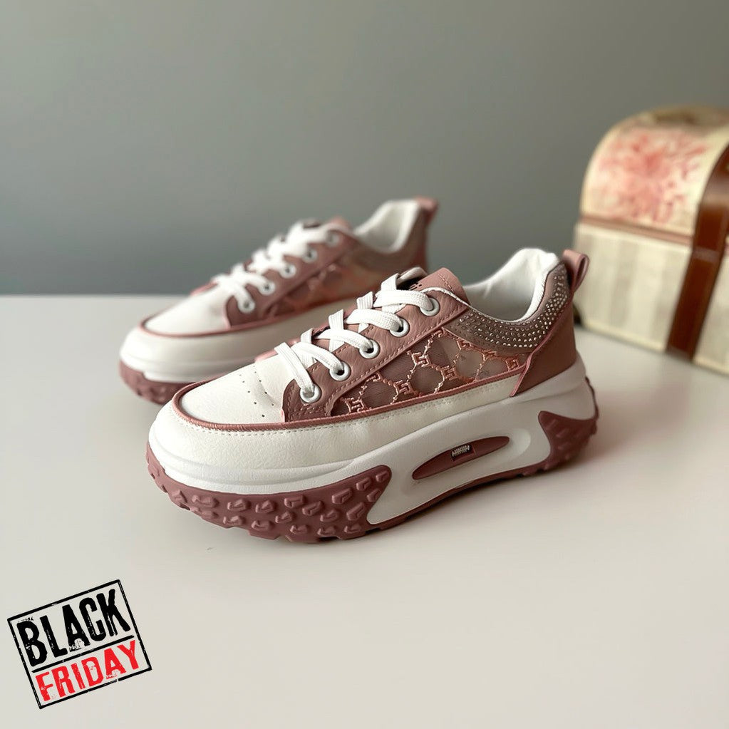 Adidasi dama casual cu talpa inalta roz CL2408 A40-2