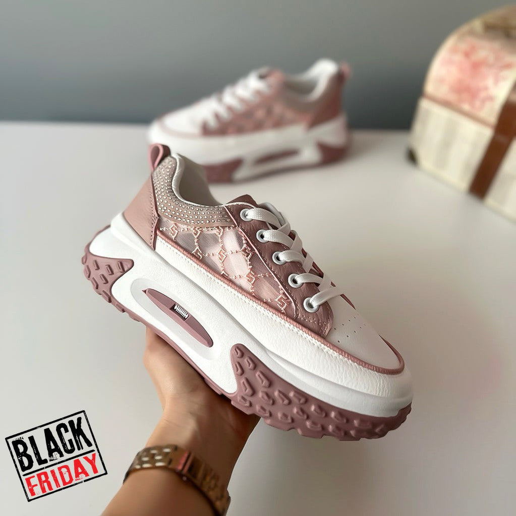 Adidasi dama casual cu talpa inalta roz CL2408 A40-2