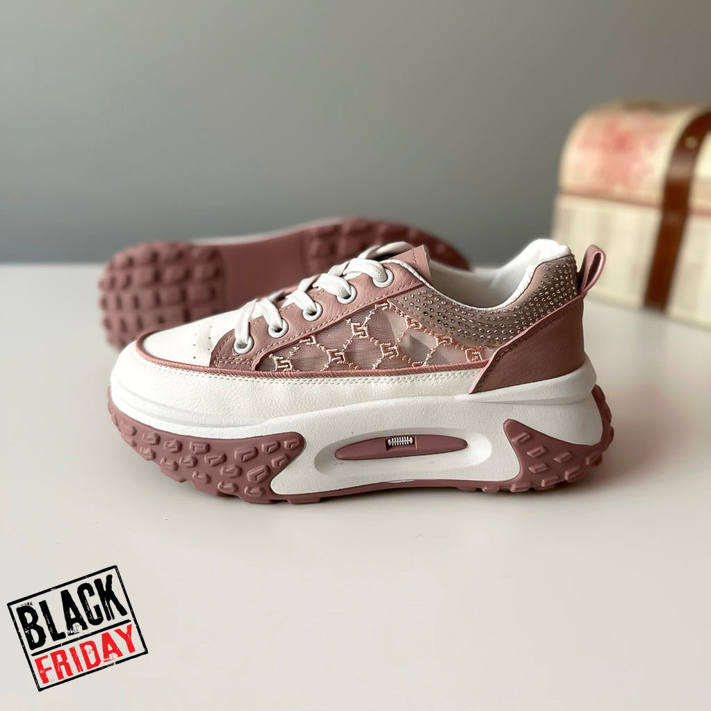 Adidasi dama casual cu talpa inalta roz CL2408 A40-2
