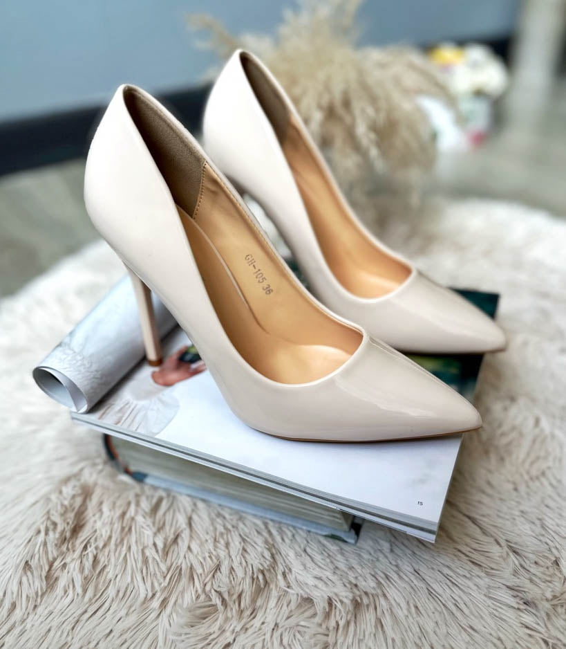 Pantofi eleganti dama cu toc subtire, GN105, bej A20-3