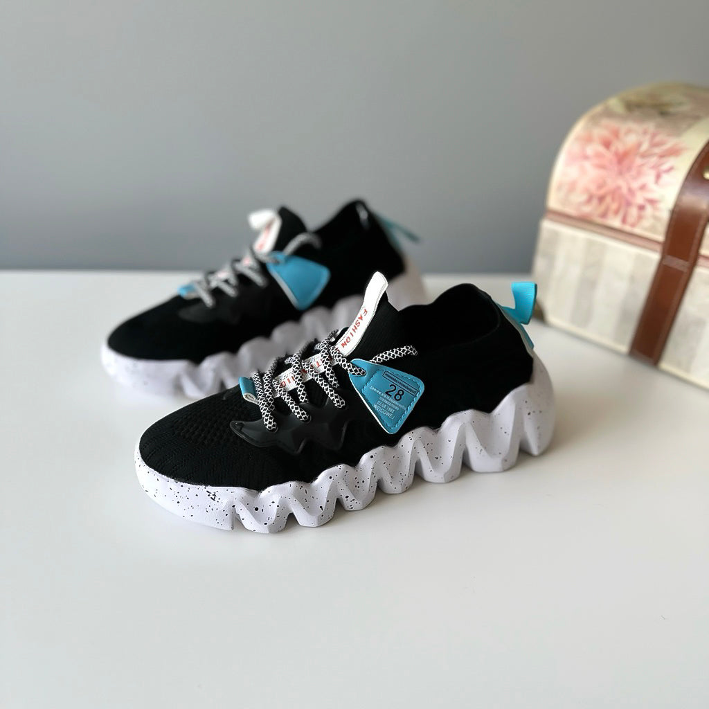 Adidasi dama casual negri cu talpa alba H25
