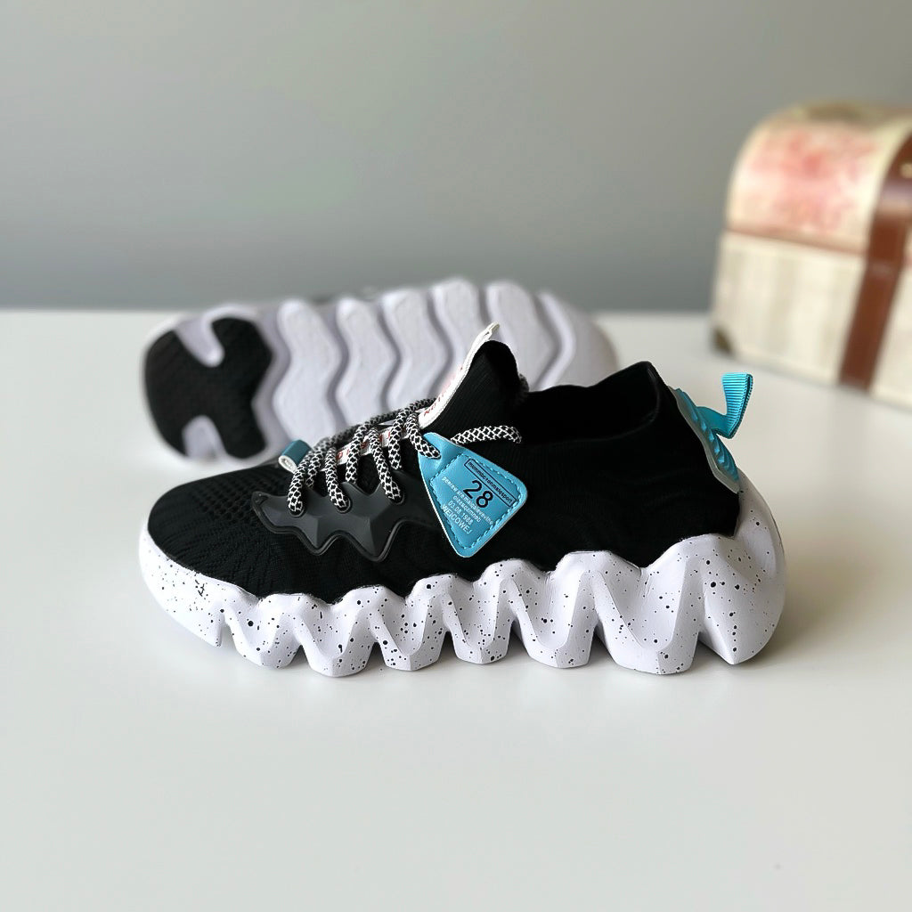 Adidasi dama casual negri cu talpa alba H25