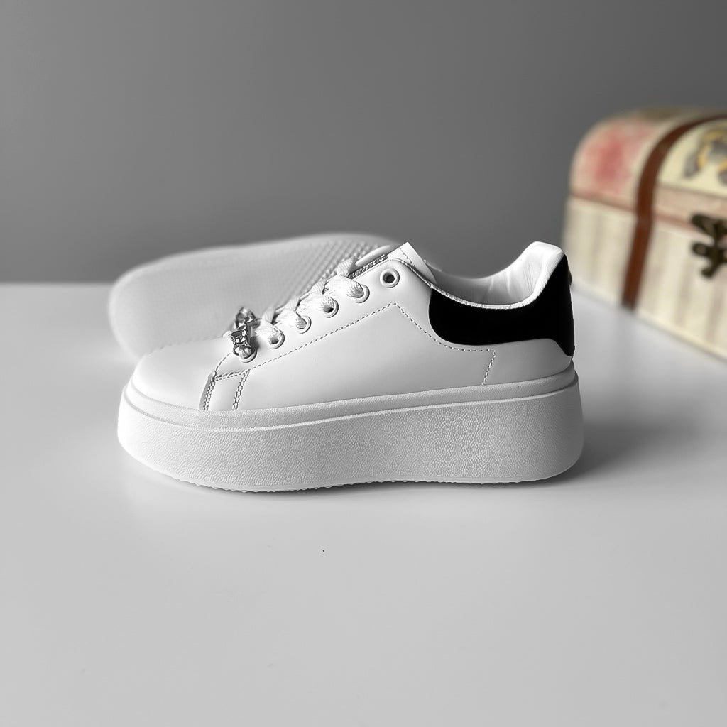 Adidasi dama casual albi cu negru LA220 A8-3