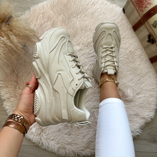 Adidasi dama casual bej , LA247 T50-3