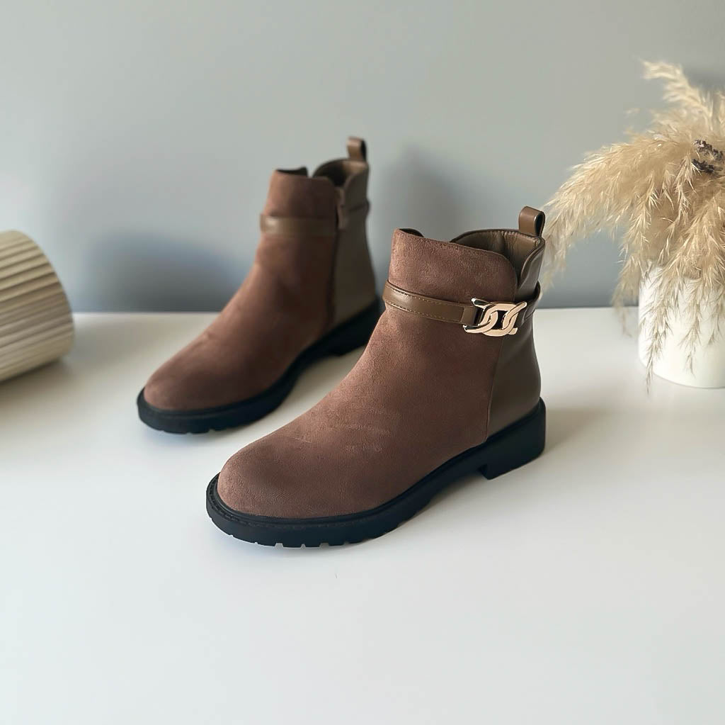 Ghete dama casual camel LA505