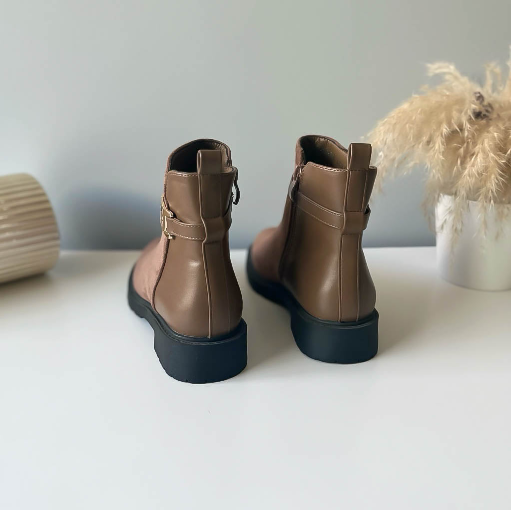 Ghete dama casual camel LA505