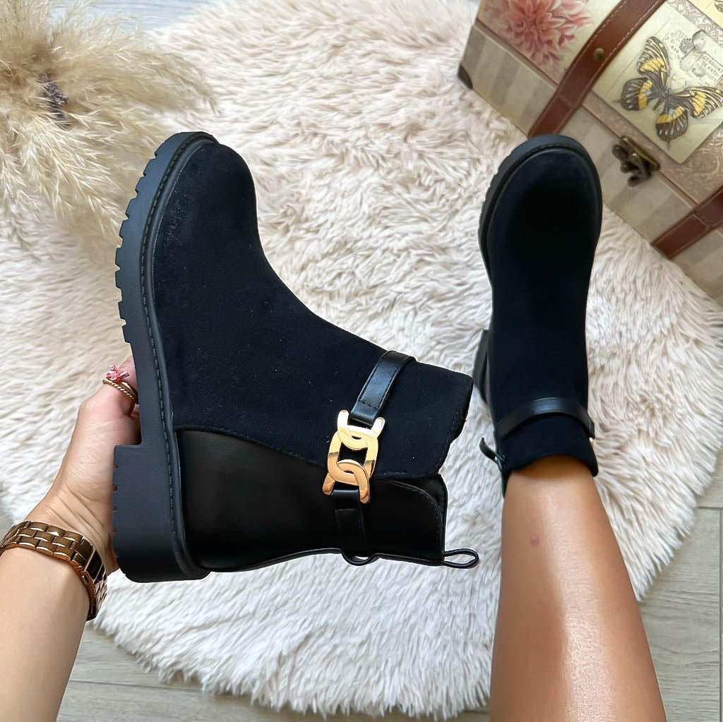 Ghete dama casual negre LA505