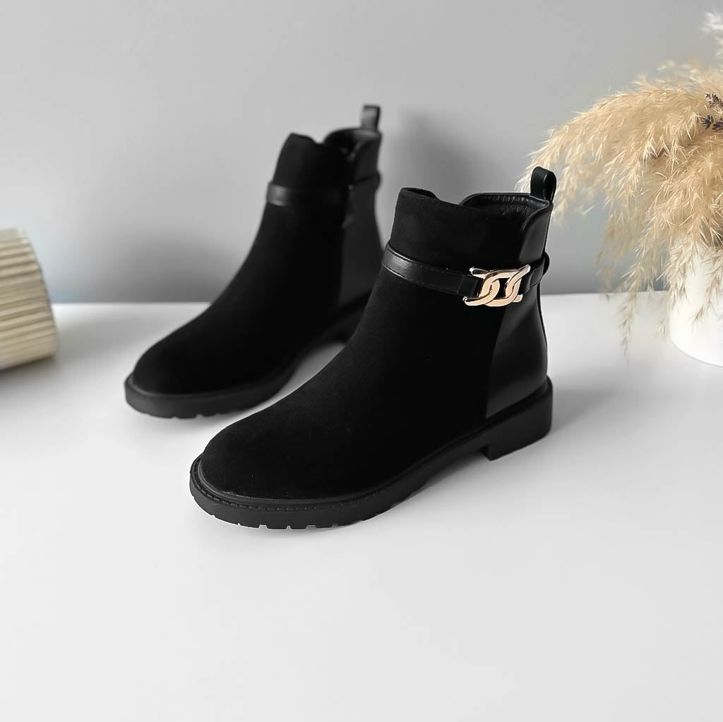Ghete dama casual negre LA505