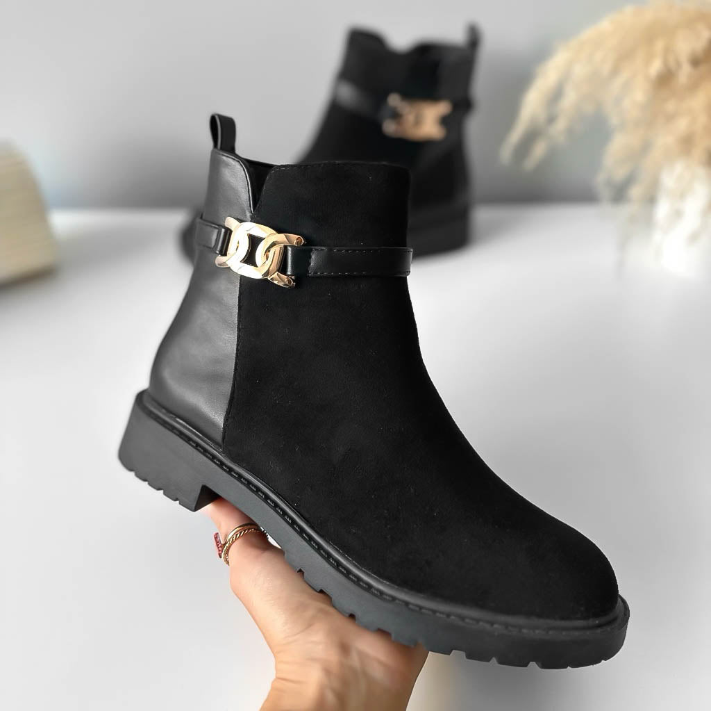 Ghete dama casual negre LA505