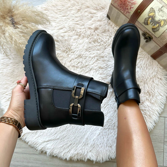 Ghete dama casual negre LA506