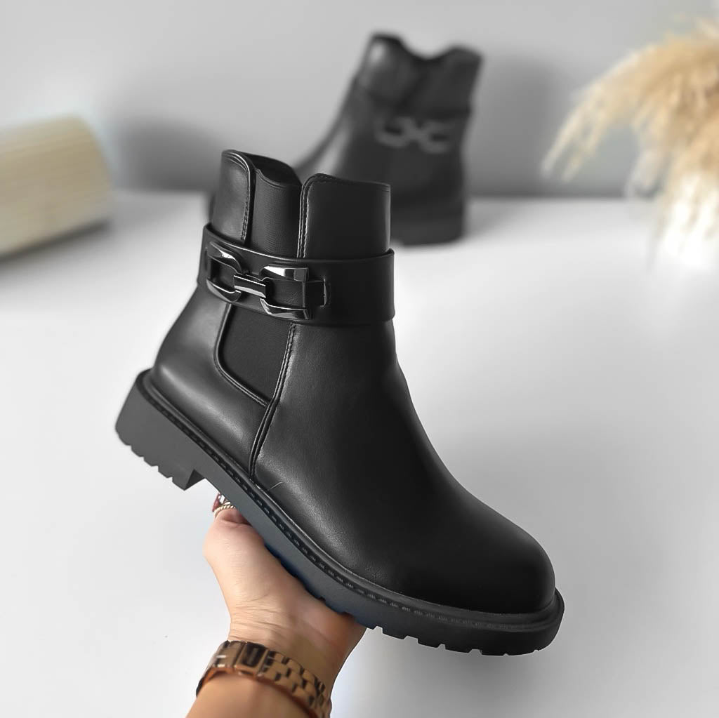 Ghete dama casual negre LA506