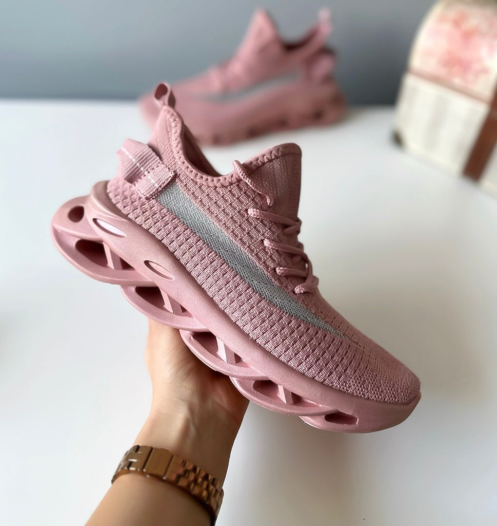 Adidasi dama casual din panza roz LM037 A41-1