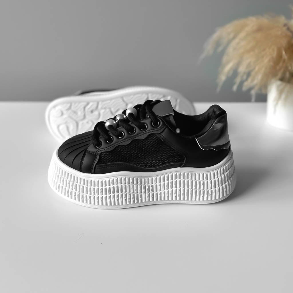 Adidasi dama casual negri, platforma 6 cm, NB733 N10-1