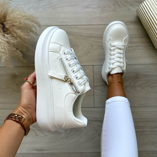 Adidasi dama casual albi, talpa inalta, WCF26 N10-1