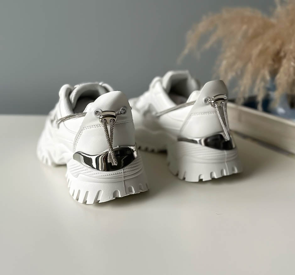Adidasi dama casual albi WW119 T55-3