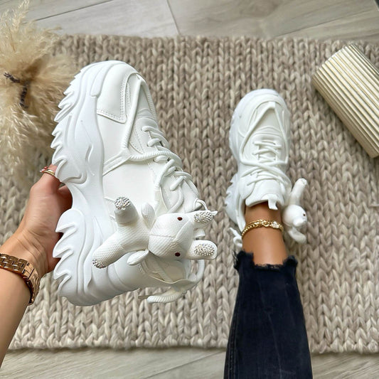 Adidasi dama casual albi WW227 T5-3