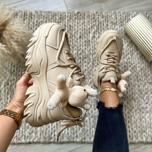 Adidasi dama casual camel WW227 T5-3