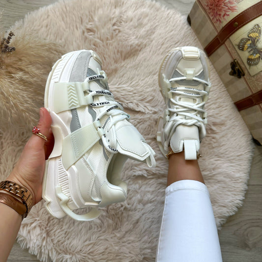 Adidasi dama casual albi Y912 T3-3