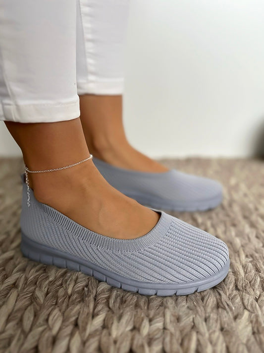 Balerini tricotati dama casual gri CL16 T55-2